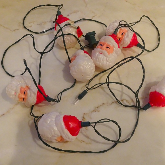 Vintage 90s Santa Claus Blow Mold String Lights Nostalgic Retro Christmas Decor - Picture 5 of 8